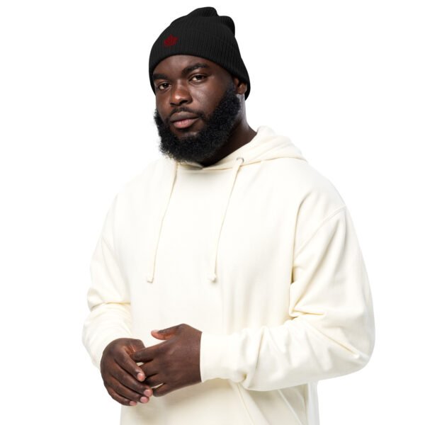 THE TRIBE – Organic ribbed beanie - black