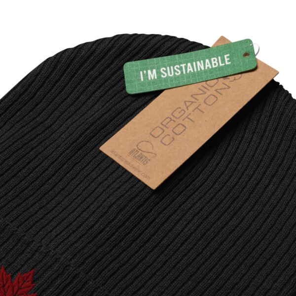 THE TRIBE – Organic ribbed beanie - black - Image 7