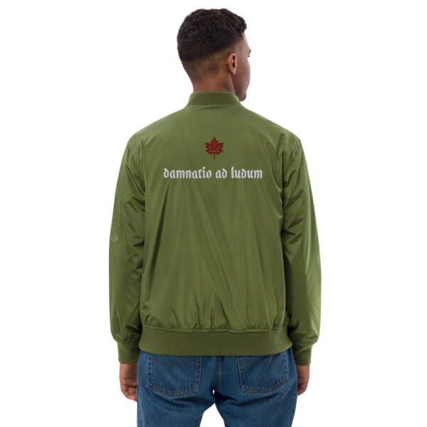 DAMNATIO AD LUDUM. – Premium recycled bomber jacket - unisex - green - Image 7