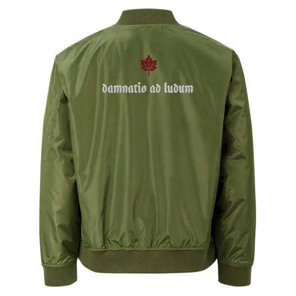 DAMNATIO AD LUDUM. – Premium recycled bomber jacket - unisex - green - Image 15