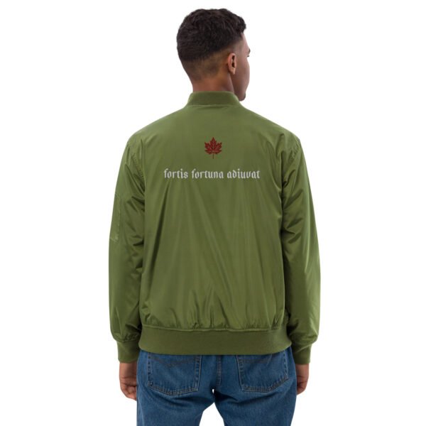 FORTIS FORTUNA ADIUVAT. – Premium recycled bomber jacket - unisex - green - Image 18