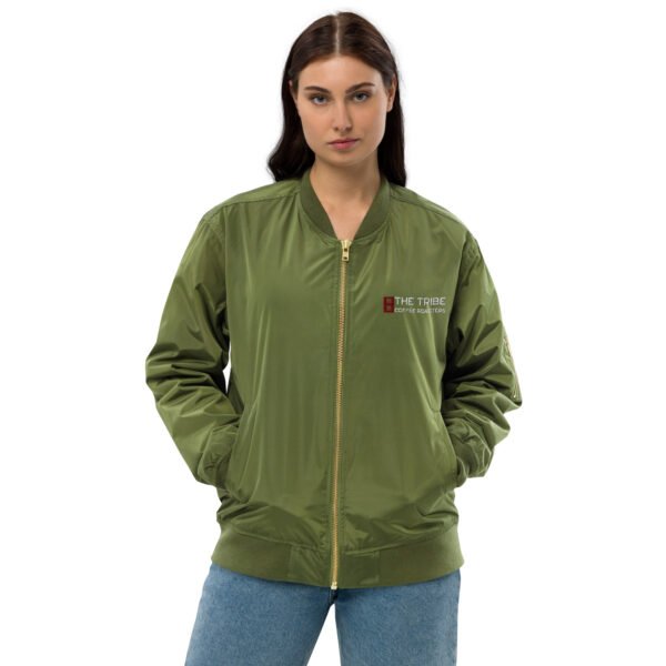 DAMNATIO AD LUDUM. – Premium recycled bomber jacket - unisex - green - Image 10