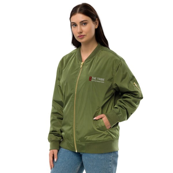 DAMNATIO AD LUDUM. – Premium recycled bomber jacket - unisex - green - Image 11