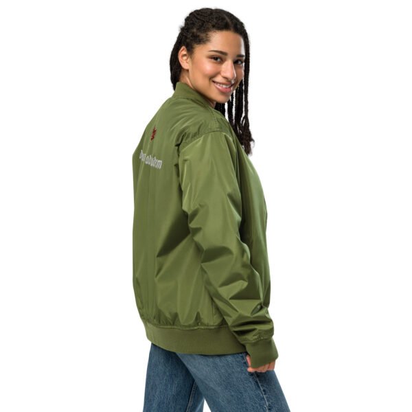 DAMNATIO AD LUDUM. – Premium recycled bomber jacket - unisex - green - Image 19