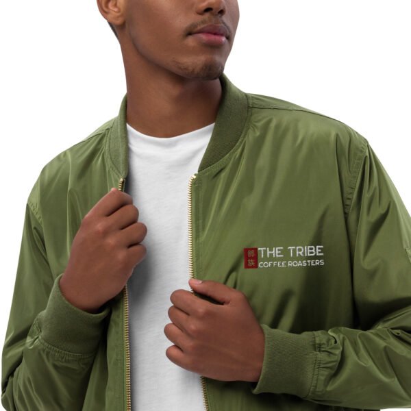 DAMNATIO AD LUDUM. – Premium recycled bomber jacket - unisex - green - Image 5