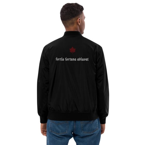 FORTIS FORTUNA ADIUVAT. – Premium recycled bomber jacket - unisex - black - Image 18